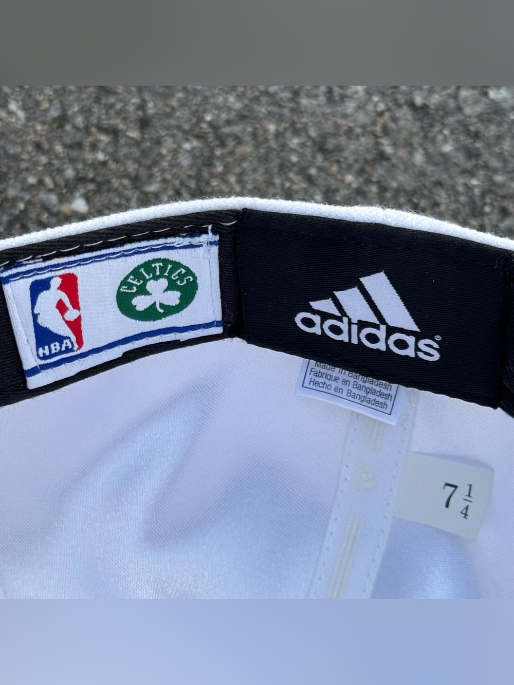 Boston Celtics Adidas Fitted Hat 7 1/4 Adult Men NBA White Clover Playoffs - Picture 8 of 10